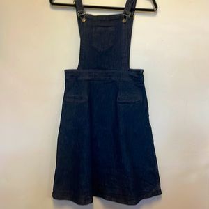 Super cute jean overall dress!